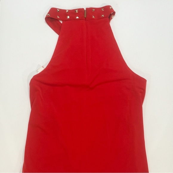 Michael Kors Red Studded Halter Top - Picture 4 of 6